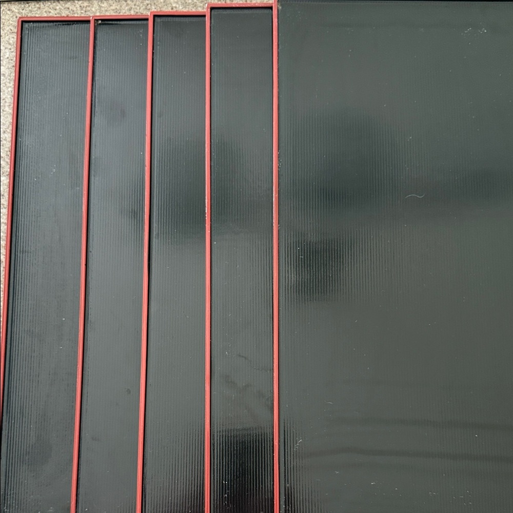 💰SALE Set of 5 Vintage Japanese Black and Red Rectangular Trays